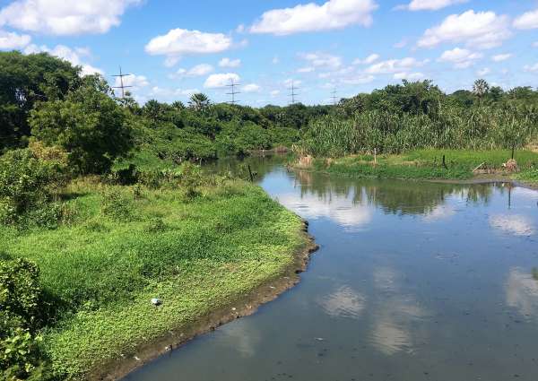 Trecho do rio Cocó onde foram colhidas amostras da água