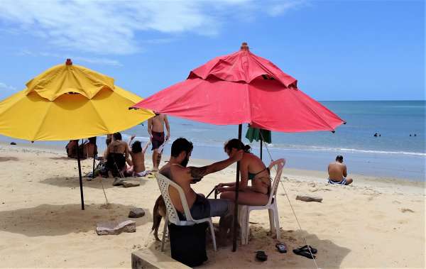 Banhistas na praia