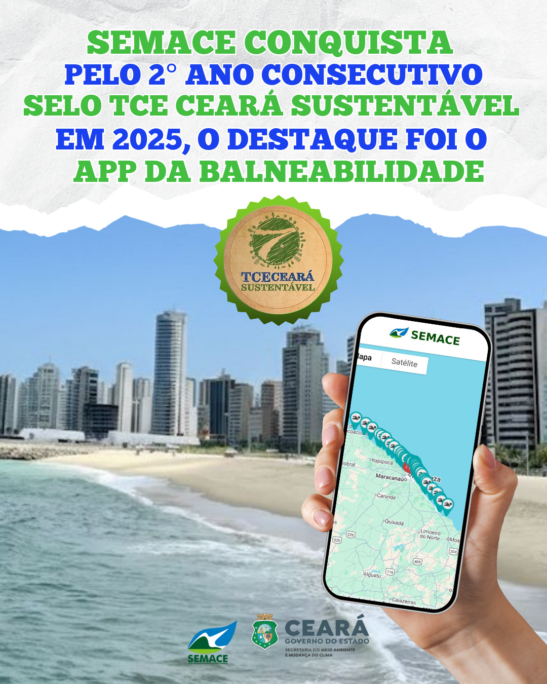 Semace é contemplada pelo segundo ano consecutivo com o Selo TCE Ceará Sustentável